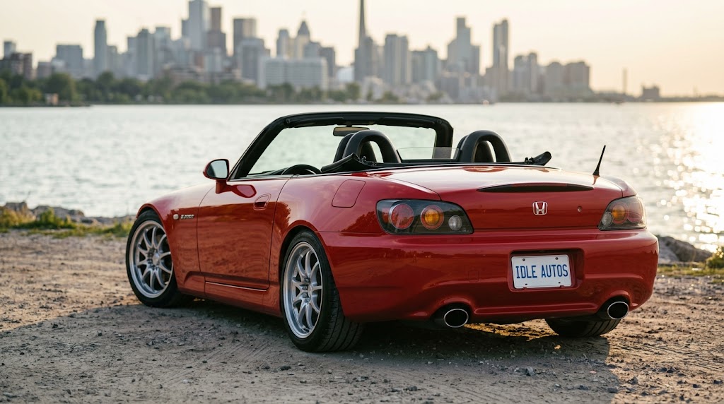 2003 Honda S2000 AP1 in New Formula Red at Hanlan's Point Beach